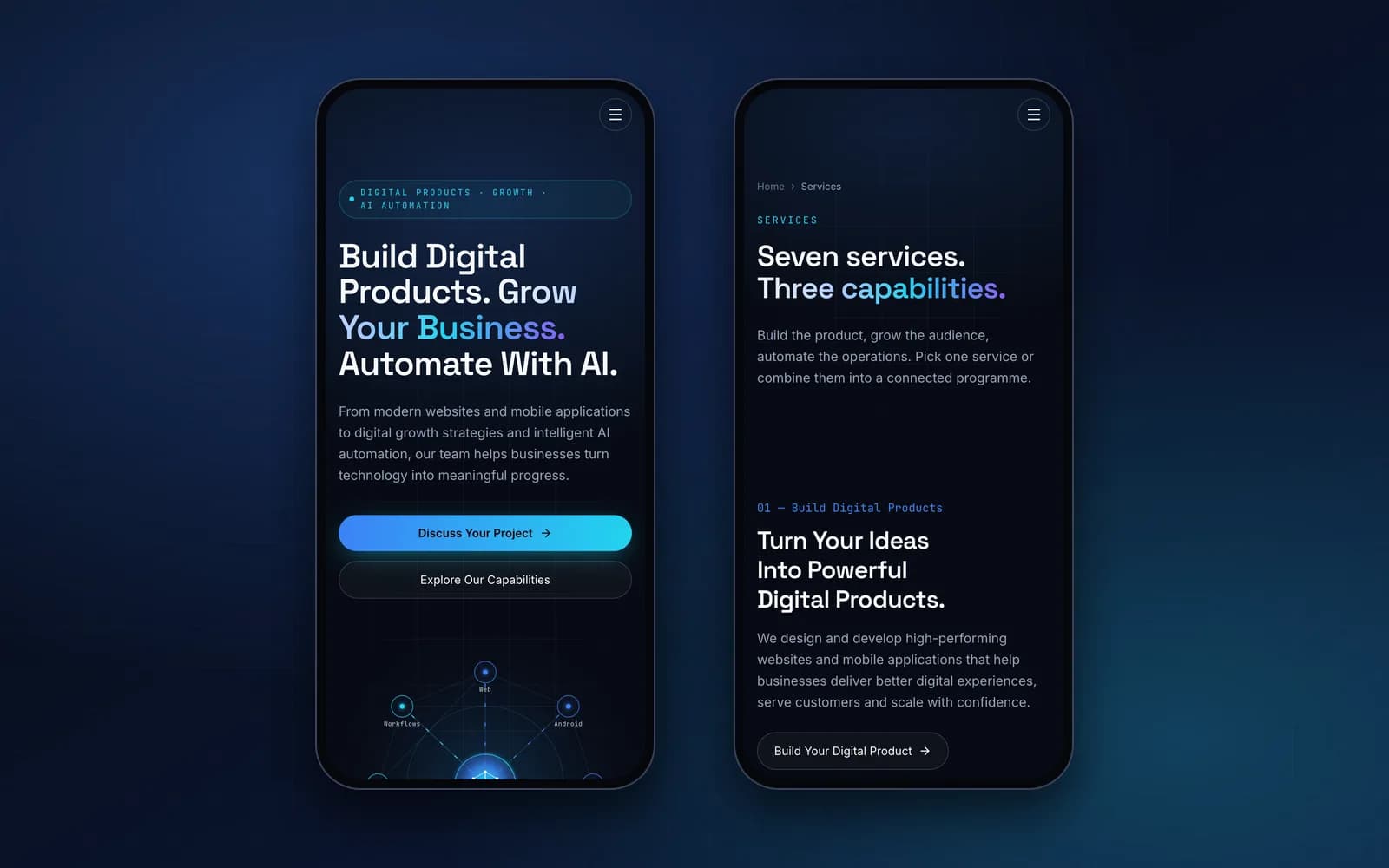 Corporate Website — Mobile layout